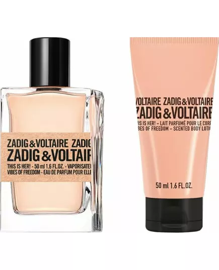 Набір парфумованої води та зволожувального лосьйону для тіла Zadig&Voltaire This Is Her! Vibes Of Freedom Для жінок, 50 мл