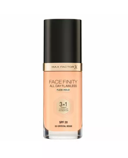 Матирующая тональная основа 3-в-1 Max Factor Facefinity All Day Flawless 33 Crystal Beige, SPF 20, 30 мл