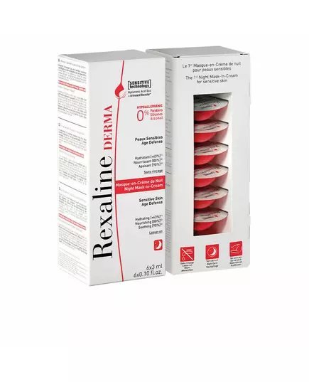 Нічна крем-маска для обличчя Rexaline DERMA, 6 × 3 мл, зображення 2