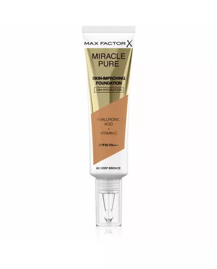 Кремова тональна основа для макіяжу Max Factor Miracle Pure Nº 82 Deep bronze, SPF 30, 30 мл