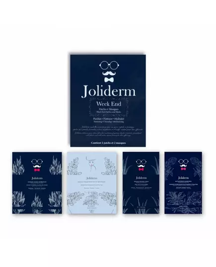 Набір масок і патчів для догляду за обличчям Joliderm Week End Set Coconut Water Hydrating, Contouring, Green Tea Oxygenating & Purifying, Anti-Blackheads Local Treatment