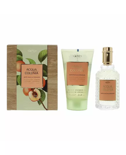 Набір унісекс-одеколону та зволожувального гелю для душу 4711 Acqua Colonia White Peach & Coriander, 50 мл