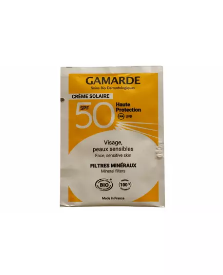 Пробник солнцезащитного крема для лица и тела Gamarde Bio Sun Protection SPF 50, 2 мл
