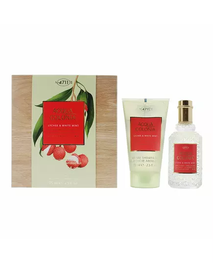 Набор одеколона унисекс и увлажняющего геля для душа 4711 Acqua Colonia Lychee & White Mint, 50 мл