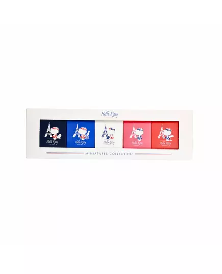 Набір мініатюр туалетної води для дівчаток Hello Kitty Around Paris Blanc, Bleu, Rose, Rouge, Marine, 5 мл