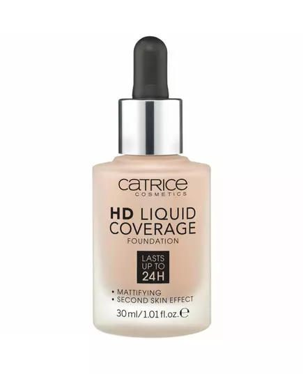 Рідка тональна основа для макіяжу Catrice HD LIQUID COVERAGE FOUNDATION 040-warm beige, 30 мл, зображення 2