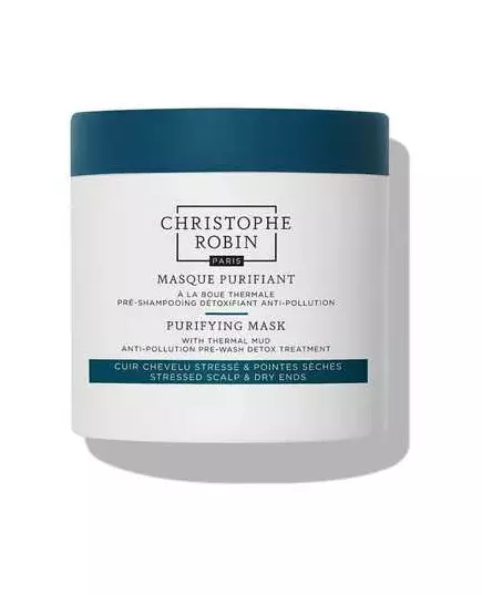 Очищувальна термогрязьова крем-маска для догляду за волоссям Christophe Robin Purifying Thermal Mud Для детоксикації, 250 мл