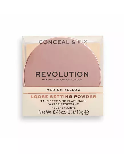 Розсипчаста фіксувальна пудра для макіяжу Makeup Revolution Conceal & Fix Medium Yellow, 13 г, зображення 2
