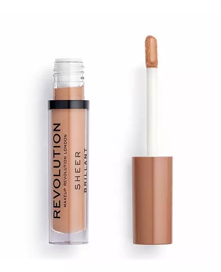 Веганський блиск для губ Makeup Revolution Sheer Brillant 119 Hustle, 3,5 мл, зображення 4