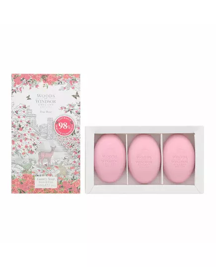 Набір масажного кускового мила Woods Of Windsor True Rose, 3 штуки