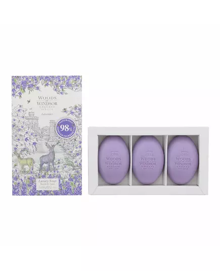 Набор массажного мыла Woods Of Windsor Lavender, 3 штуки