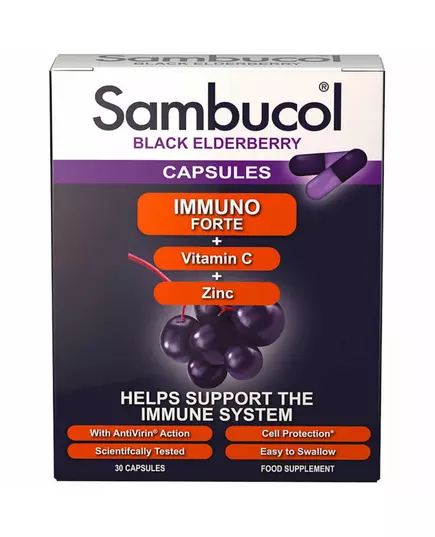 Капсули для підтримки імунної системи Sambucol Immuno Forte+ Vitamin C + Zinc, зображення 2
