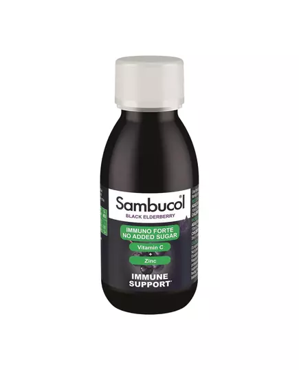 Сироп для підтримки імунної системи Sambucol Immuno Forte Sugar Free, Black Eldeberry, Vitamin C & Zinc, 120 мл