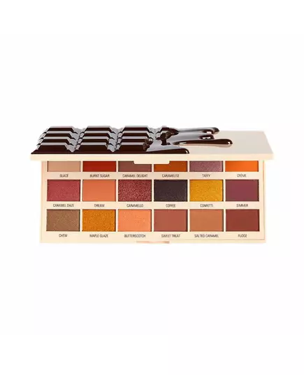 Палетка тіней для повік Makeup Revolution I Heart Eyeshadow Palette Caramel Nudes Chocolate, 18 відтінків, 18 г, зображення 2