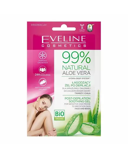 Набір гелю для тіла після гоління Eveline Cosmetics 99% Natural Aloe Vera для обличчя та тіла, 2 × 10 мл