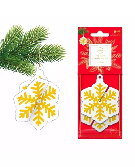 Освежитель воздуха для помещений Aroma Car Xmas 3D Snowflake Cinnamon