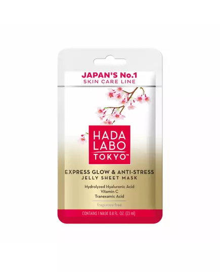 Тканинна маска для обличчя Hada Labo Tokyo Premium Hyaluronic Acid Glow & Anti Stress Day, 23 мл