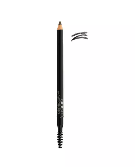 Кремовый карандаш для бровей с кисточкой 2-в-1 GOSH 02 Black, 1,2 г