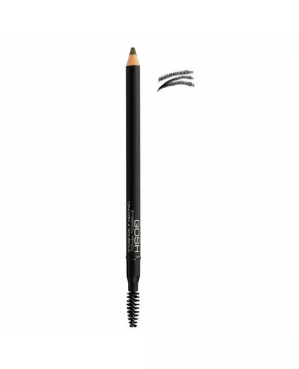 Кремовый карандаш для бровей с кисточкой 2-в-1 GOSH 02 Black, 1,2 г, изображение 3