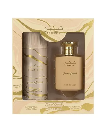 Набор парфюмерной воды и дезодоранта-спрея Paris Corner Taskeen Caramel Cascade, 100 мл