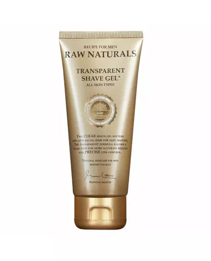 Увлажняющий и смягчающий гель для бритья Raw Naturals Transparent, 100% vegan, 100 мл