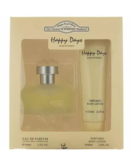 Набор парфюмерной воды и увлажняющего лосьона для тела Designer French Happy Days для женщин, 100 мл