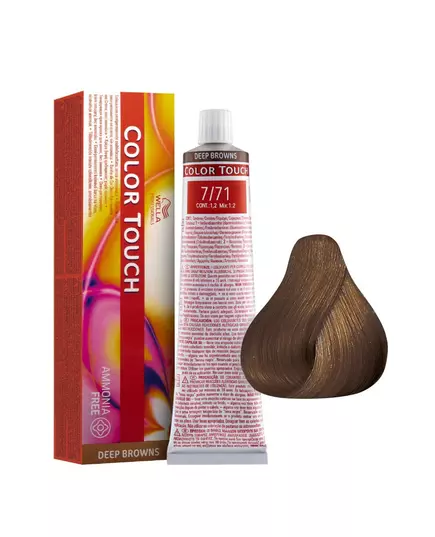 Безаміачна напівперманентна фарба для волосся Wella Professionals Color Touch 7/71, 60 мл