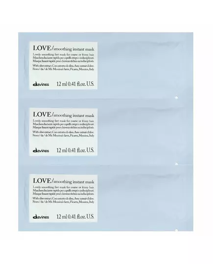 Крем-маска для догляду за волоссям Davines Love Smoothing, 12 × 12 мл