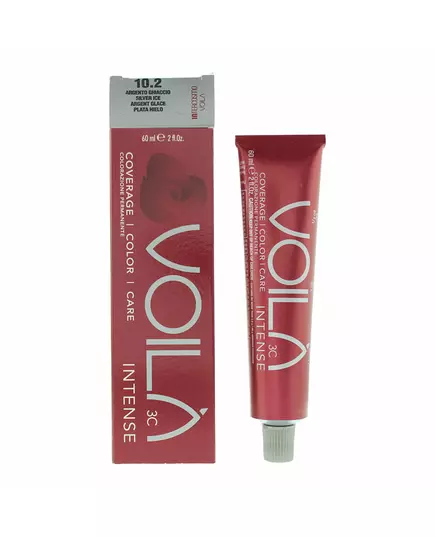 Стійка фарба для волосся Intercosmo Voila 3C Intense 10.2 Silver Ice, 60 мл