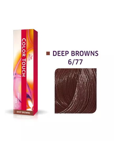 Безаммиачная полуперманентная краска для волос Wella Professionals Color Touch 6/77 Deep Brown, 60 мл