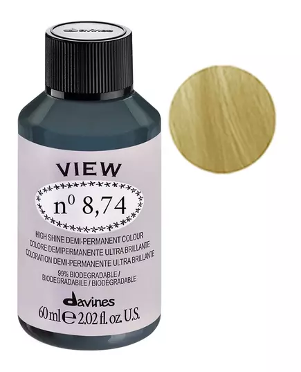 Деміперманентна фарба для волосся Davines View 8.74 Gloss, 60 мл