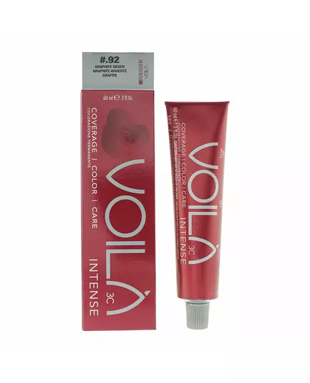 Стійка фарба для волосся Intercosmo Voila 3C Intense .92 Graphite Silver, 60 мл, зображення 2