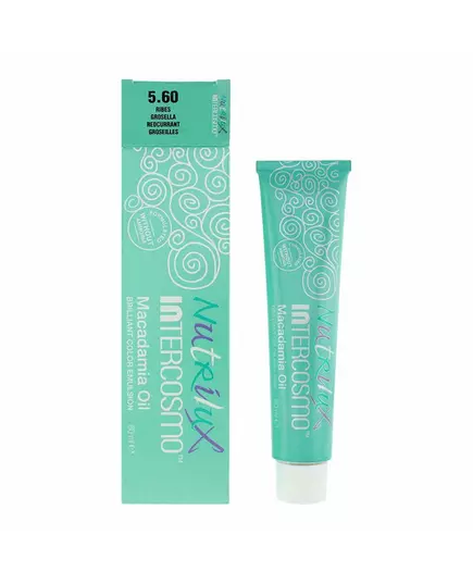 Стойкая краска для волос Intercosmo Nutrilux Macadamia Oil 5.60 Grosella, 60 мл, изображение 2
