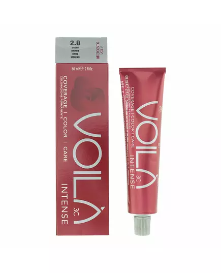Стійка фарба для волосся Intercosmo Voila 3C Intense 2.0 Brown, 60 мл, зображення 2