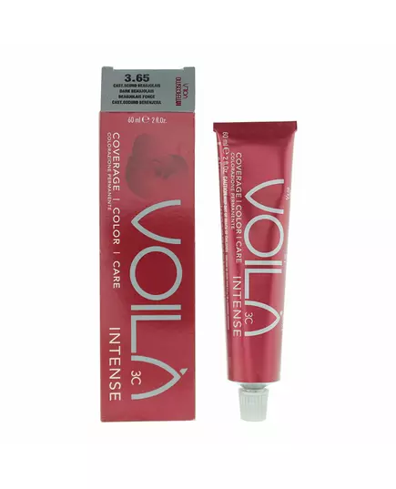Стойкая краска для волос Intercosmo Voila 3C Intense 3.65 Dark Beaujolais, 60 мл, изображение 2