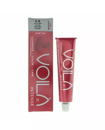 Стійка безаміачна фарба для волосся Intercosmo Voila 3C Intense 6.6 Ruby Red, 60 мл