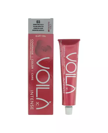 Стійка фарба для волосся Intercosmo Voila 3C Intense 03 Yellow Corrector, 60 мл, зображення 2