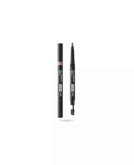 Кремовий олівець для брів із пензликом Pupa Full Paraben-Free Definer Double-Ended 2-In-1 002 Brown, 0,2 г