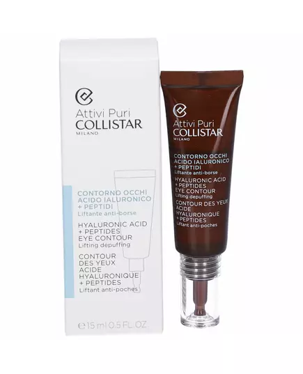 Сыворотка для кожи вокруг глаз Collistar Attivi Puri Hyaluronic Acid + Peptide Lifting & Depuffing Daily, 15 мл, изображение 2