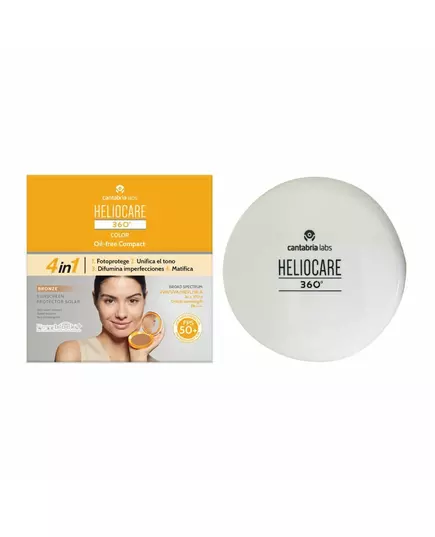 Компактний сонцезахисний засіб для обличчя з відтінком HELIOCARE 360º oil-free, Bronze, SPF50, 10 г