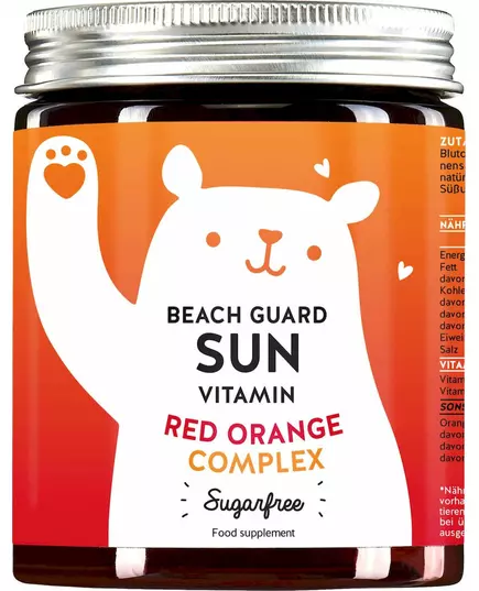 Вітаміни для шкіри з комплексом червоного апельсина, без цукру Bears With Benefits beach guard sun vitamins mit red orange complex 60 pcs 150 g