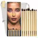 Набор пензлів для макіяжу swati luxe eye make-up brush set gold 8 pcs